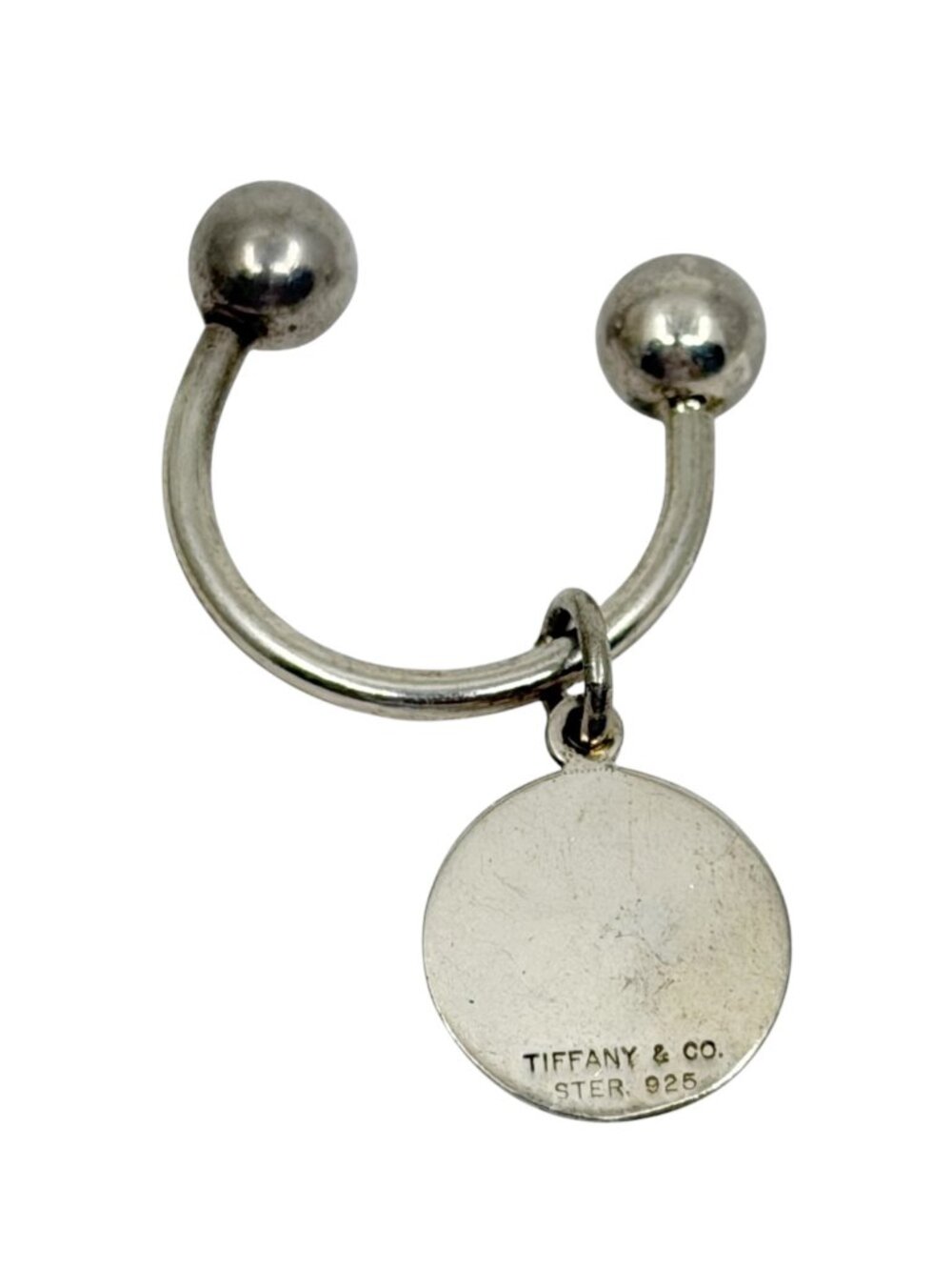 Vintage Tiffany & Co sterling silver tag key holder or key chain - GM1263
